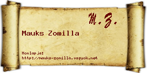 Mauks Zomilla névjegykártya